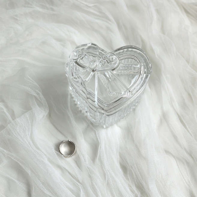 케이트가든 리본 크리스탈 유리 악세서리 보관함