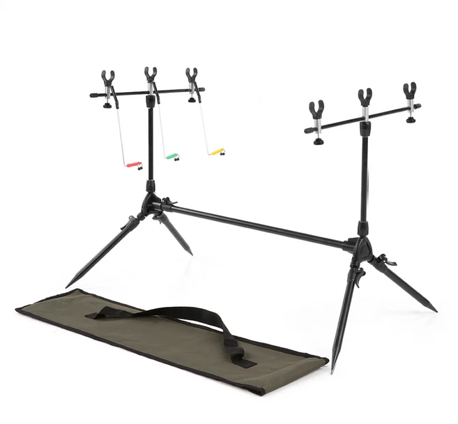 Lixada 낚싯대 포드 스탠드 거치대 조절 가능한 개폐식 잉어 3 바이트 알람 낚시 태클 액세서리 인 1, 02 no Bite Alarms