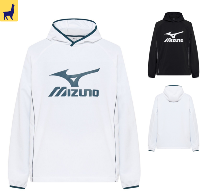 미즈노 남녀공용 피스테 빅로고 후드 트레이닝 상의 스포츠웨어 국내매장판