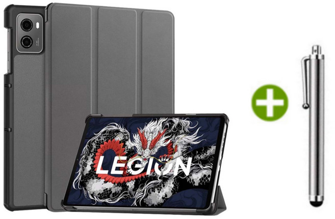 레노버탭 리전 Y700 3세대 호환 케이스 북커버 가죽 스탠드 케이스나라, 그레이, 1개