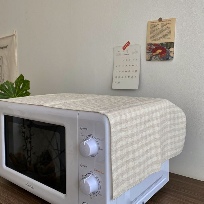 목화베리 전자레인지커버 커피머신 에어프라이어 밥솥 다용도덮개, 연베이지