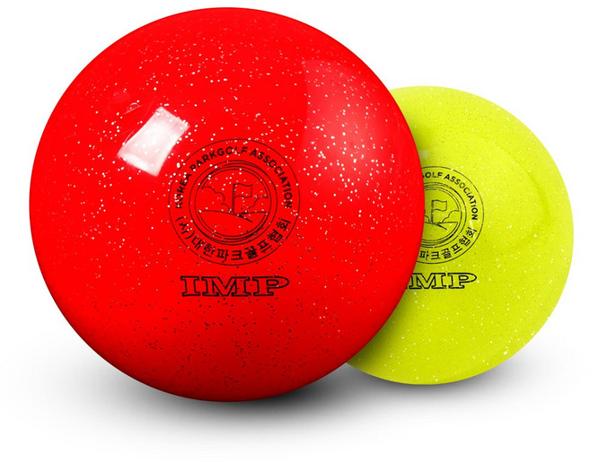1+1 IMP 국산 4피스(4겹) 파크골프공 협회 공인구, 노랑+빨강, 1세트, 1개입