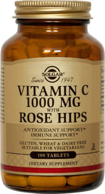 SOLGAR 玫瑰果維他命C錠 1000mg, 100顆, 1罐