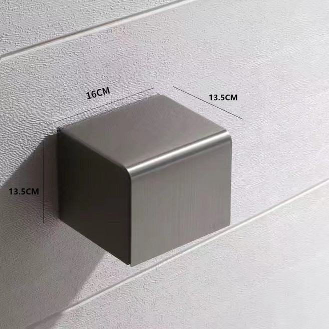 웨버몰 무타공 304 스테인리스 방수 휴지걸이 풀커버 젖음방지 소형, 헤어라인실버, 1개