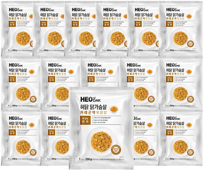 허닭 닭가슴살 카레 곤약볶음밥 250g, 16개