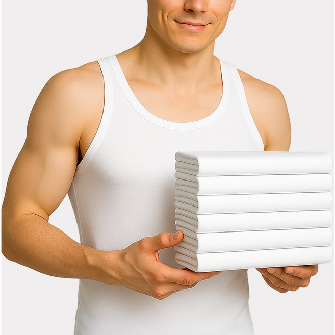 BYC 남성 순면 민소매 런닝 메리야스 난닝구 5매입