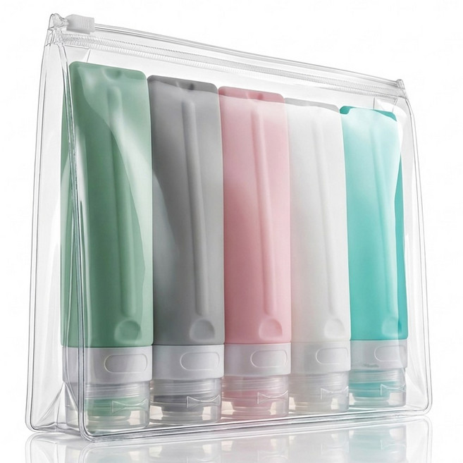 카로히포 여행용 공병 세트 소분용기 80ml 5종, 1세트, 파스텔