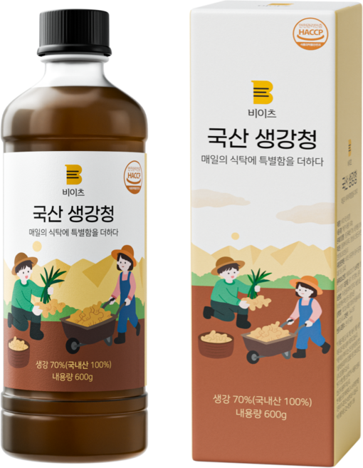 [물 한방울 섞지 않은] 비이츠 국산 생강청 국내산 100%, 1개, 1개입, 600g