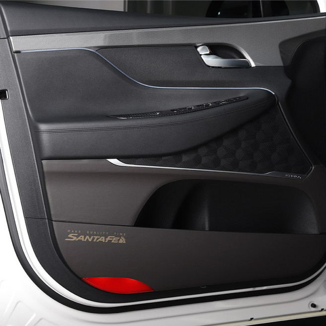 카디즈 현대자동차 아반떼CN7 쏘나타DN8 더뉴그랜저 G80 G90 GV70 GV80 코나 투싼NX4 싼타페TM 팰리세이드 맥스크루즈 아이오닉5 튜닝용품 스크래치방지 가죽도어커버, 더뉴싼타페/싼타페TM (새들 브라운), 각인