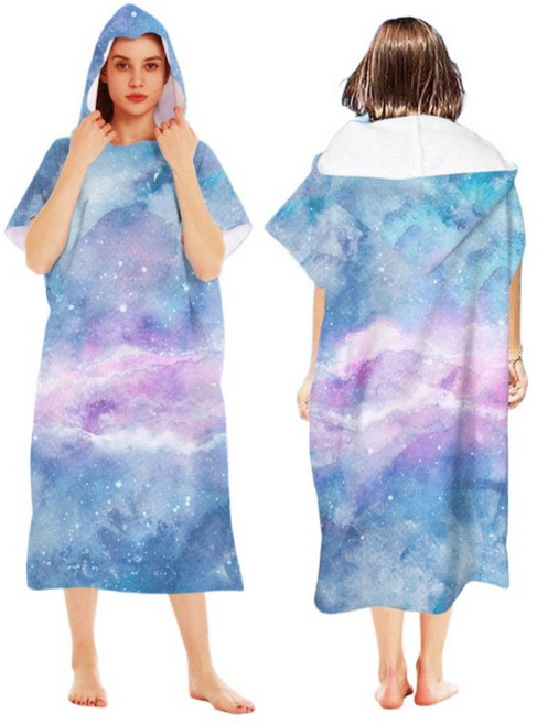 吸水連帽毛巾衣 成人, 【一般尺寸】夢幻銀河【【超細纖維】, 1個