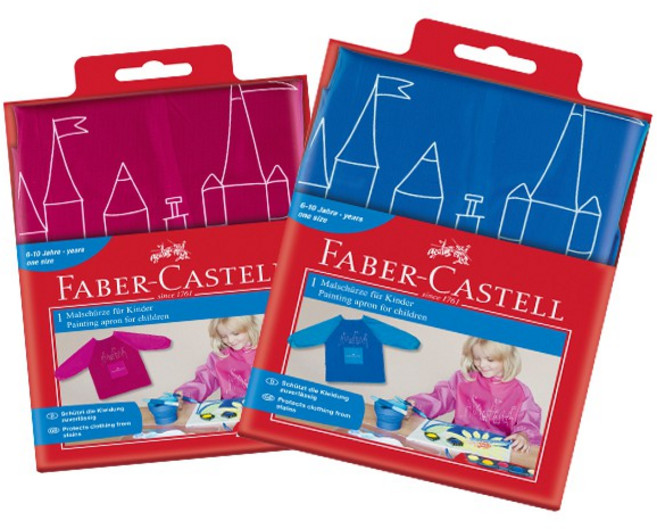 Faber-Castell 輝柏 兒童畫畫衣 防水長袖兒童美術衣, 201203(藍)