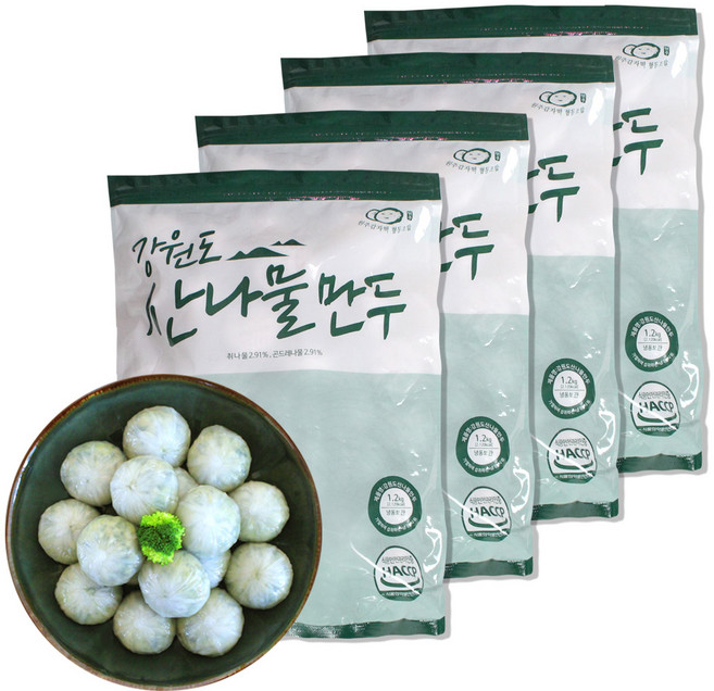 원주치악산식품 강원도산나물만두 1.2kg 4개