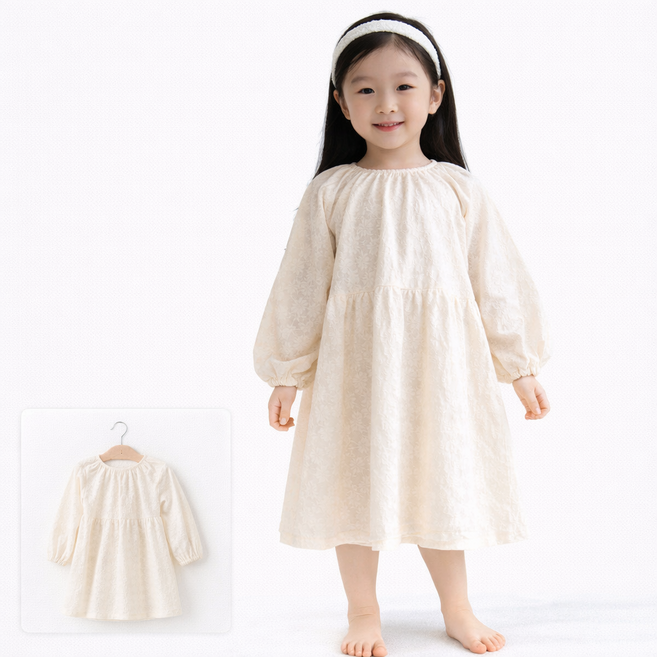 여아 원피스 공주 봄 가을 유아 드레스 생일 선물 화이트