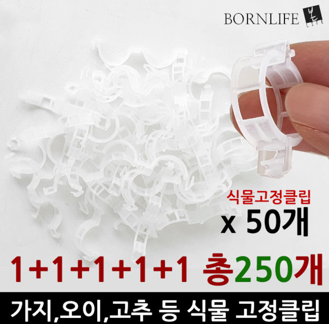 본라이프 식물고정클립 넝쿨 줄기고정 클립 식물 화분 벽고정 나무줄기 화초 가지 고정 지지대 타이클립 식물고정끈 식물재배 토마토클립 작물 줄기고정타이 식물가지 고정 지지대, 불투명250개