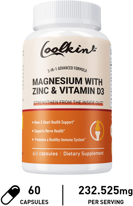 Coolkin 鎂鋅維生素D3 3合1配方, 60組