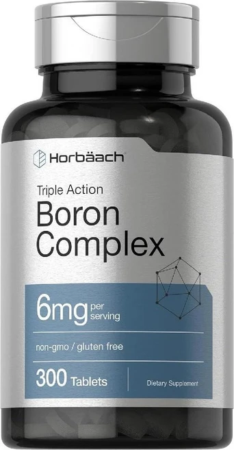 Horb ach 붕소 복합체 6mg 보충제 300 정제 남성과 여성을 위한 채식주의자 Non-GMO Gluten Free 액션 구연산염 글리시네이트 아스파레이트, 1개, 300정 - 쿠팡