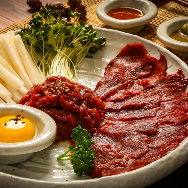 한조푸드 말고기 말육회 바사시 스시 사시미 고단백 저지방 바디프로필 다이어트 식단 설도 우둔 500g, 1개