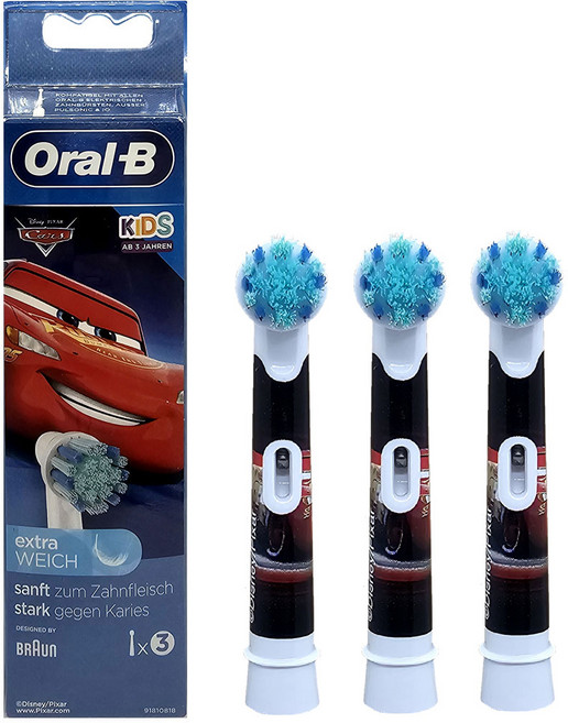 어린이 전동칫솔모 EB10S-3 카즈 리필모 스테이지스 파워 교체모 유아 칫솔모, 3개, EB10 카즈