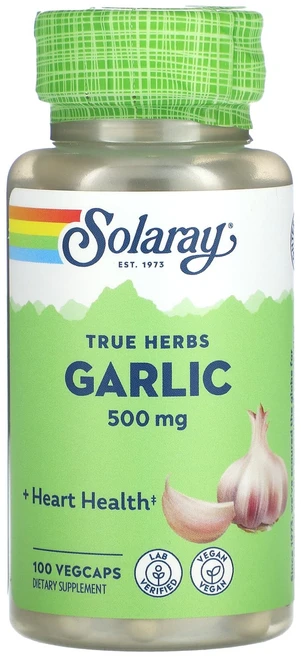 Solaray True Herbs 마늘 500mg 베지 캡슐 100정, SolarayTrueHerbs마늘500mg베지캡슐100, 1개 - 쿠팡