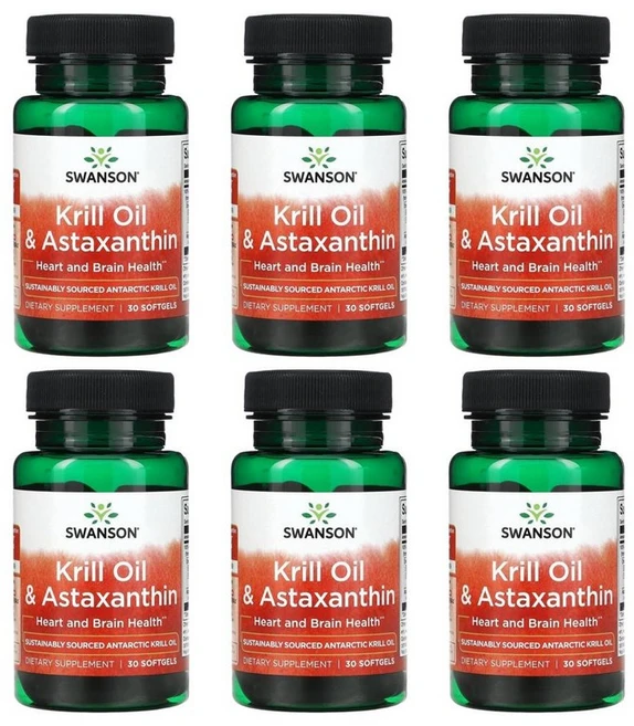 스완슨 크릴 오일 & 아스타잔틴 소프트젤, 6개, 30정 - 쿠팡
