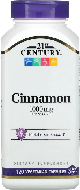 21st Century 시나몬 1000mg 베지 캡슐 120정(캡슐 1정당 500mg), 21st Century 시나몬 1000mg ..., 1개, 120정 - 쿠팡