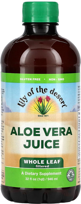 릴리오브더데저트 Aloe Vera 주스 잎 전체 여과 946ml, 5개, 946.352ml