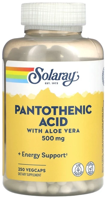 솔라레이 판토텐산 500mg 250캡슐 알로에베라 칼슘 비타민B5, 250정, 1개 - 쿠팡