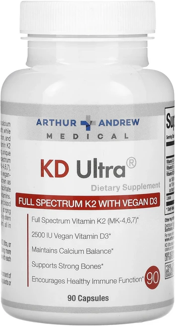 Arthur Andrew Medical KD Ultra 풀 스펙트럼 K2 비건 D3 함유 캡슐 90정, ArthurAndrewMedicalKDUltra풀스펙트, 1개 - 쿠팡