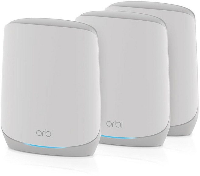 NETGEAR Orbi 전체 홈 트라이밴드 WiFi 6 메시 네트워크 시스템(RBK663) - 2개의 위성 익스텐더 기능 최대 6 600평방피트의 커버리지 75대의 장치가, AX3800
