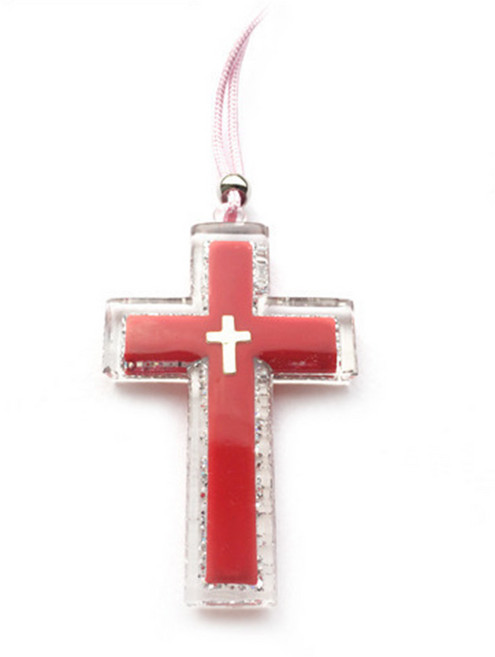 십자가목걸이 야광 (대) 가온천사, 2보라색, 1개