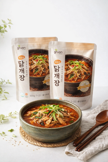 그루온 진한 얼큰 닭개장 닭계장 진한 국물 해장국, 1개, 500g