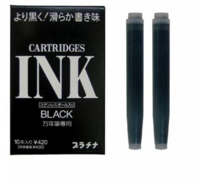 프레피만년필 잉크카트리지 흑색 10개입 플래티넘, 10개