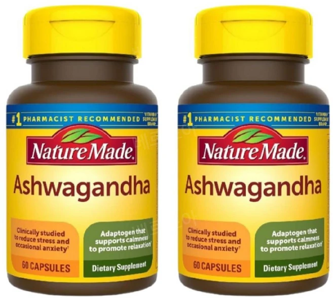 Nature Made Ashwaganda Stress Support 네이처메이드 아슈와간다 아쉬와간다 125mg 60캡슐 2팩, 60정 - 쿠팡