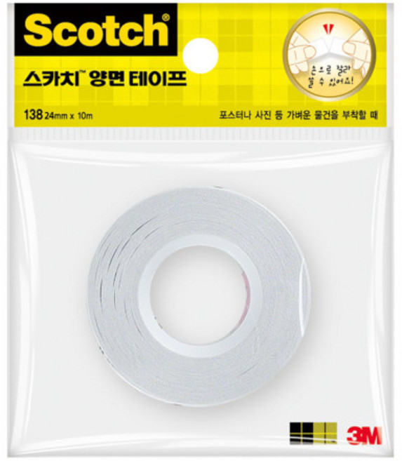 3M 양면 테이프 138 24mm x 10m, 4개