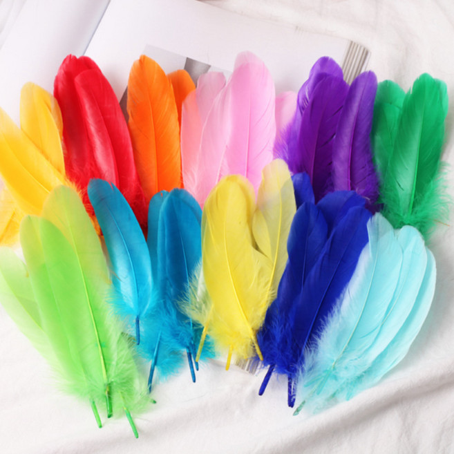 루나캐처 깃털 드림캐처 깃털장식 재료 칼라 새깃털, 100개, 비비드 컬러