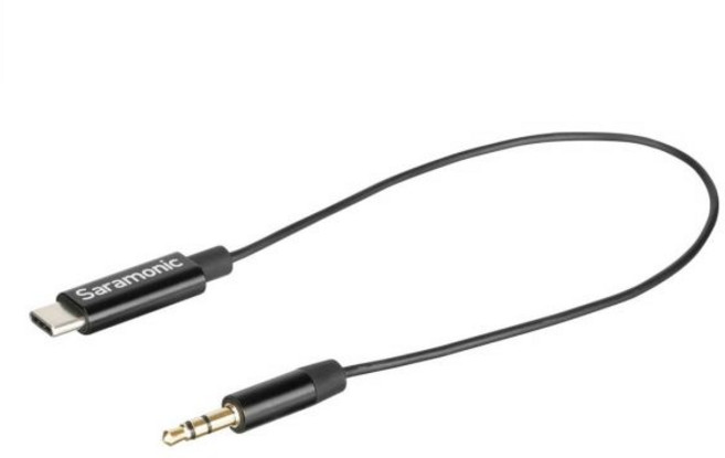 Saramonic SR-C2002 | iPhone 및 iPad의 마이크 오디오 입력과 헤드폰 출력을 위한 3.5mm TRRS 암-Lightning 어댑터 케이블, 3.55 TRS M to USB-C