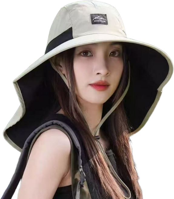 Velon 챙넓은 자외선 차단 모자 햇빛가리개, 1개, 카키