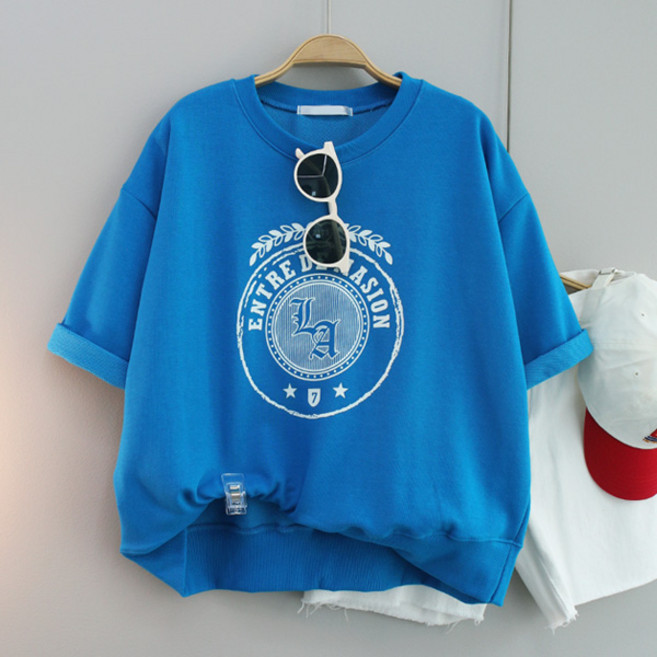 달콩 여성 메종레터링칠부맨투맨 반팔맨투맨