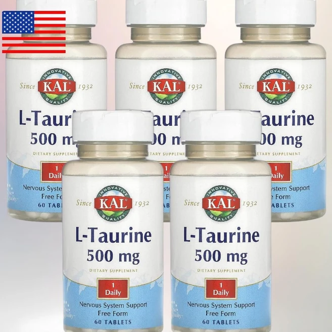 KAL 칼 l타우린 Taurine 500mg 60정 5통 - 쿠팡