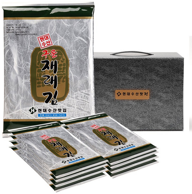 현대수산맛김 보령 대천김 재래김, 20g, 8개
