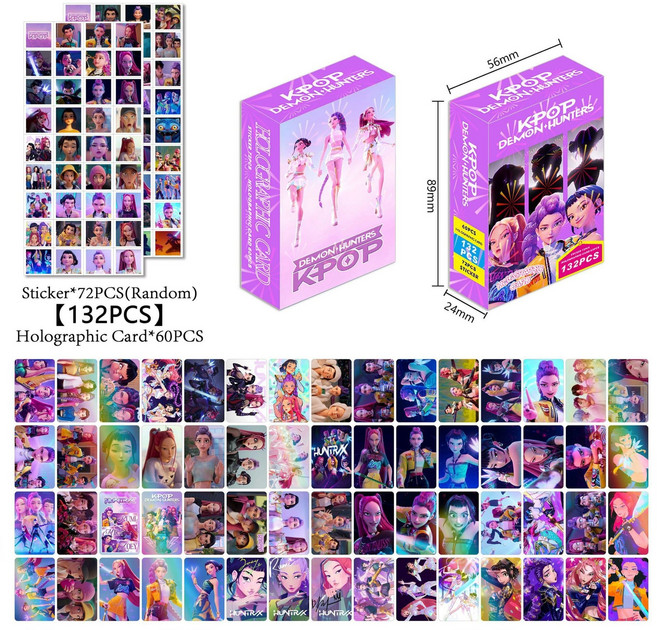K-pop 포토카드 132장 데몬 데몬헌트 케이팝 포카 굿즈 헌터스 캐릭트카드 크리스마스 선물 스티커, 1개, PK