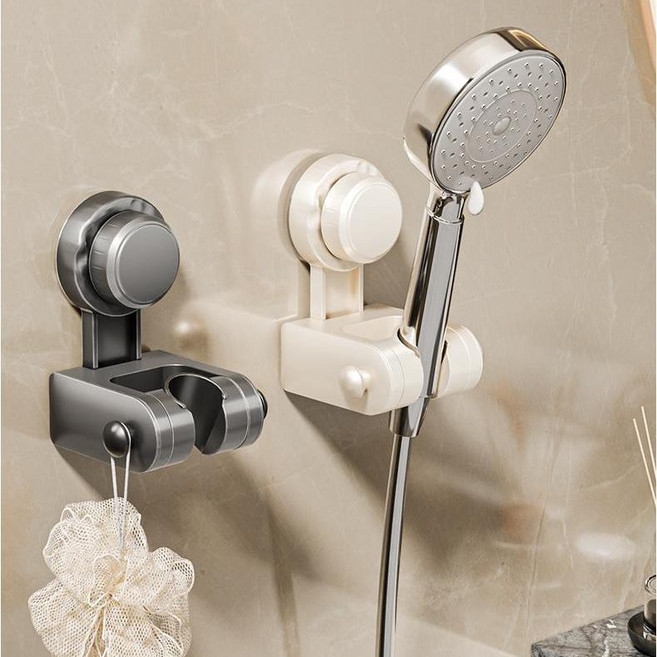 숭람 찰떡 흡착식 각도조절 샤워기 걸이 거치대, 그레이