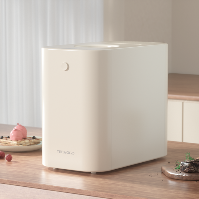TEEVOGO 음식물처리기 가정용 음식물 처리기 건조분쇄기, 화이트