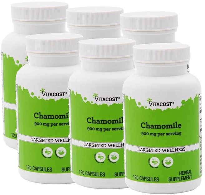 비타코스트 카모마일 900mg 캡슐 Vitacost Chamomile, 6개, 120정 - 쿠팡