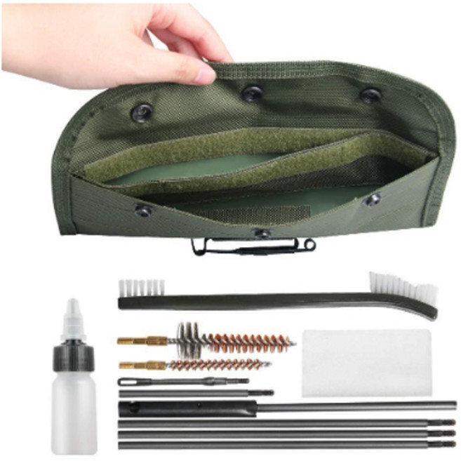 선호그룹 꼬질대 사격 키트 보관 사냥 브러시 청소 브러쉬 클리너 손질 도구 군인, 0.30 7.62mm 구리선, 녹색, 1개