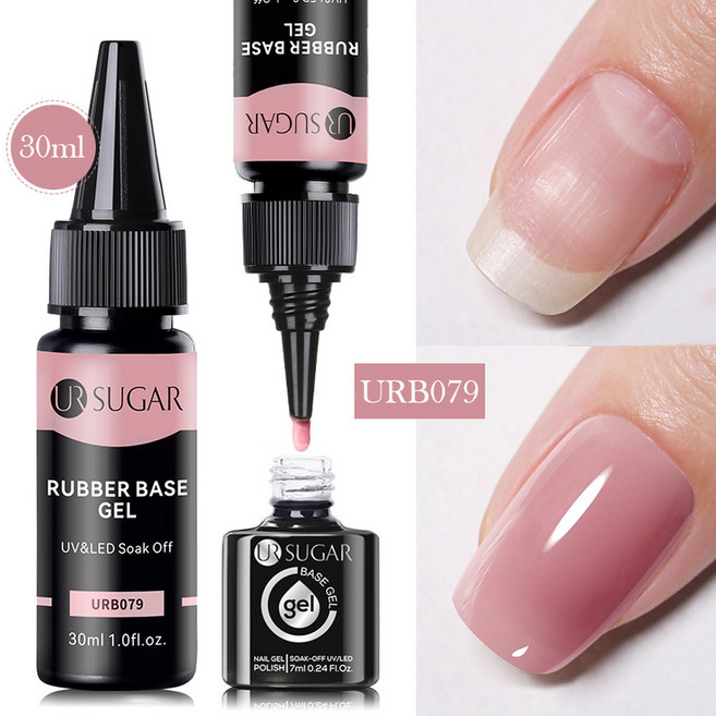 UR SUGAR 30ml 누드 고무 베이스 젤 닦아내지 않는 탑 코트 리필 패키지 대용량 반영구적 바니시 UV LED 네일 아트 매니큐어, 1개, URB079
