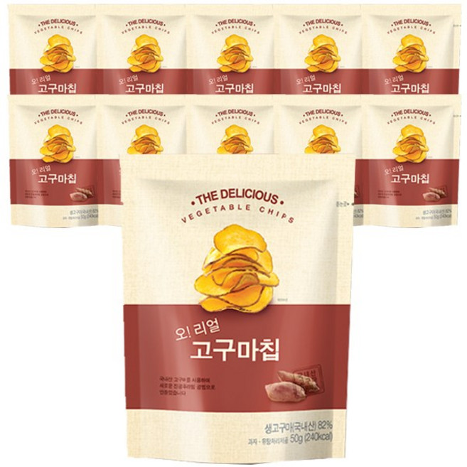 명성식품 오 리얼 고구마칩 국내산 고구마과자, 50g, 11개