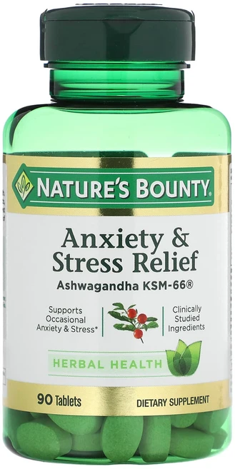 Nature's Bounty 불안 및 스트레스 완화 90정, NaturesBounty불안및스트레스완화90정, 1개 - 쿠팡