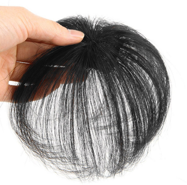 여우가발 원핀 볼륨커버 인모 정수리 부분가발 W2018, 자연검정, 1개