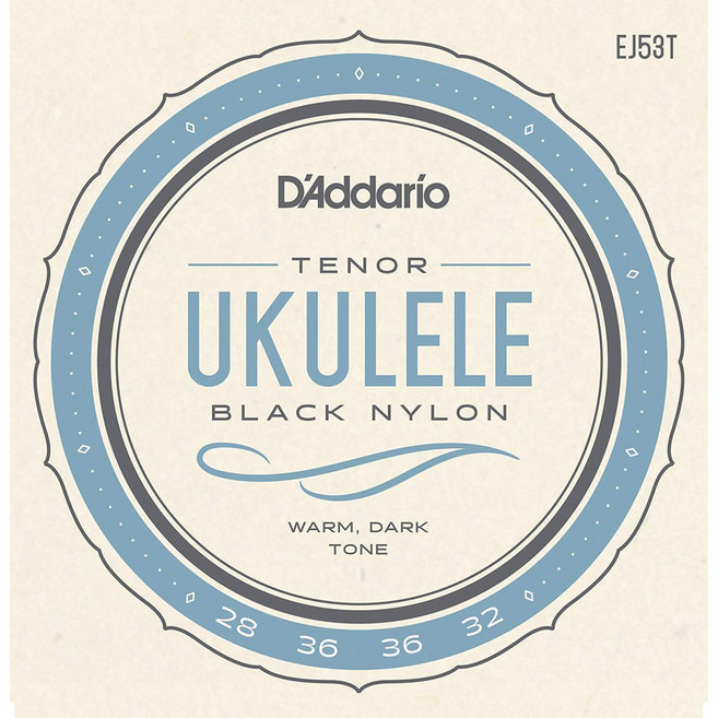 D'Addario EJ53T 適用於 Tenor 烏克麗麗 黑色尼龍弦 溫暖、渾厚音色, 1個
